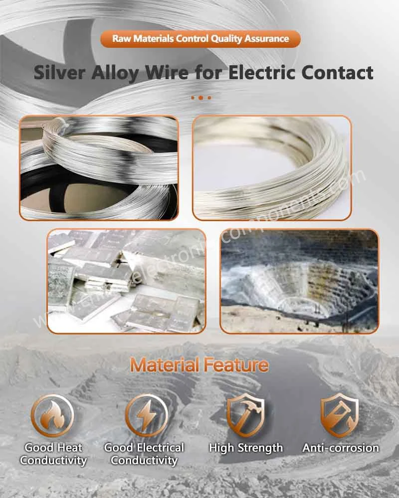 Silver Alloy Raw Material for Flat Face Brazed Contacts Silver Alloy Raw Material for Flat Face Brazed Contacts